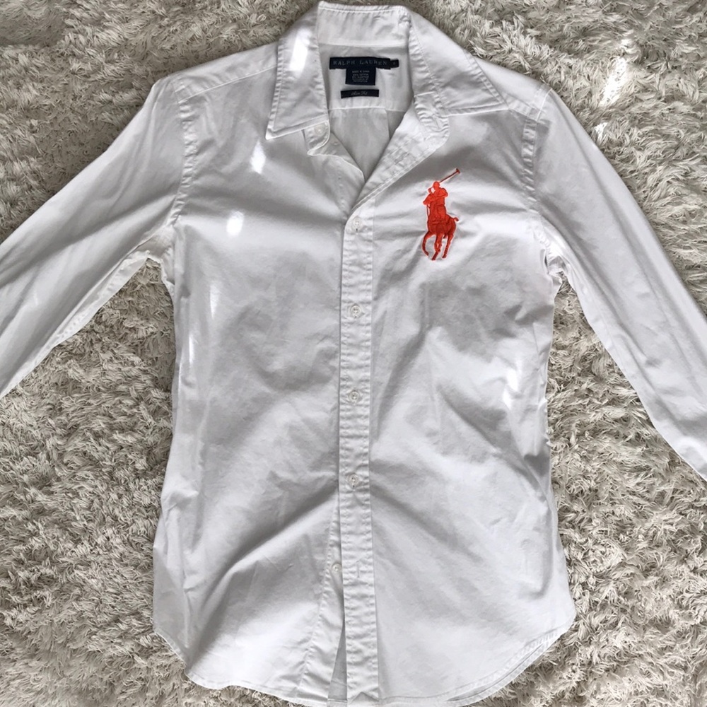 Ralph Lauren white button down top